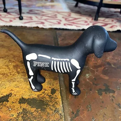 Pink Victoria Secret Black Plastic Dog W/Skeleton Outline/ Halloween • $7