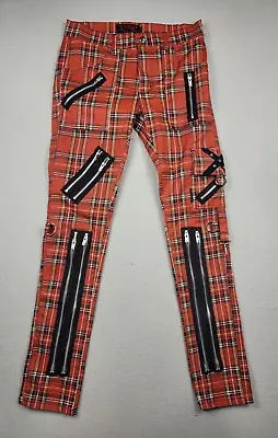 Tripp NYC Daang Goodman Pants Size 28 X 32 Plaid Zippers Skinny Grunge Punk Ska • $79