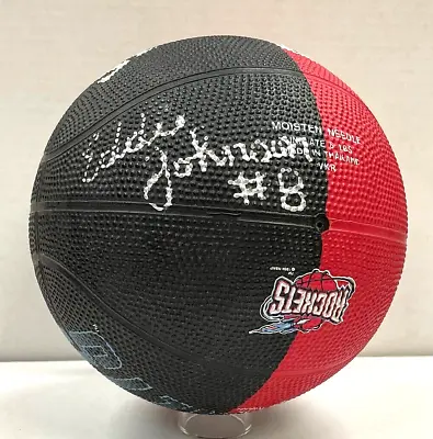 Eddie Johnson Signed Spalding Houston Rockets Mini Basketball BAS Y55246 • $49.95