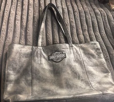 Harley Davidson Purse Tote Bag Metallic Silver • $20.50