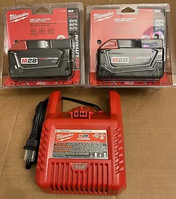 Milwaukee 48-11-2830 M28 28V Lithium-Ion Batteries And Charger. 2 Batteries. • $325