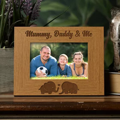 Mummy Daddy And Me Wooden Photo Frame Gift FW188 • £12.98