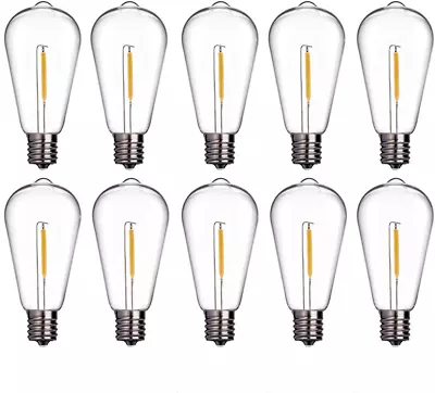  10 Pack Edison LED Light Bulbs 0.6 Watt E17 Screw Base Replacement Bulbs LED • $22.29