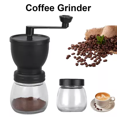 Manual Coffee Bean Grinder Adjustable Coarseness Ceramic Mill Maker Hand Held UK • £8.45