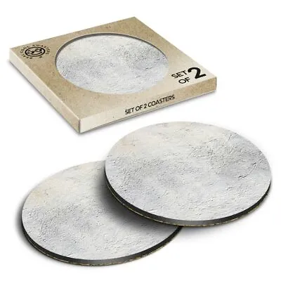 £4.99 • Buy 2 X Boxed Round Coasters - Grey Concrete Effect  #15692