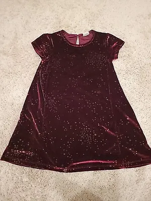 Girls Zara Size 6 Dress Short Sleeve Special Occasion Holiday Velour Stars • $11.20