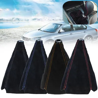 $7.69 • Buy Suede Leather Car Manual Gear Stick Shifter Knob Cover Boot Gaiter Cover Parts