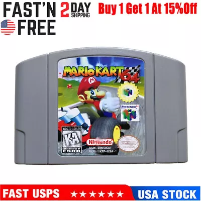 US Mario Kart 64 Version Game Cartridge Console Card For Nintendo N64 US Version • $18.59