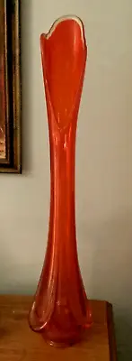 25 Inch Tall Viking Glass Vase/ Persimmon • $189