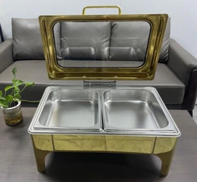 £205 • Buy 9L Stylish Food Warmer Server Dish Stainless Steel Chafing Dish Catering Buffet.