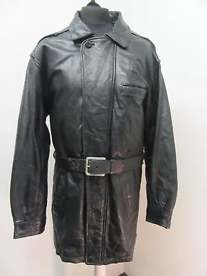 Vintage Motorcycle 80's Wilsons Usa Heavy Leather Car Coat Jacket Size L + Liner • $85.91