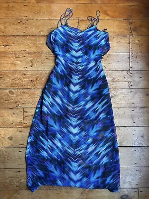 £15.50 • Buy Butterfly By Matthew Williamson Dress Womens Size 8 Blue Long Summer Floaty Boho