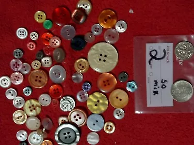 Mixed Color Mother Of Pearl Button Lot • $14.99
