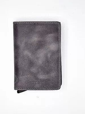 Secrid SV-Grey-Black Men's Mini Wallet NEW Genuine Leather RFID Safe 12 Cards • $43.99