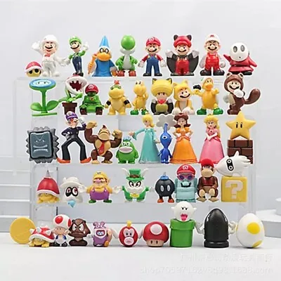 48Pcs Mario Mini Figure Toys Doll Action Figures Super Cake Toppers Decor • £27.95