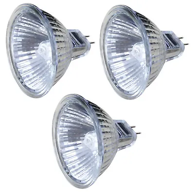 Garden Rock 50Mm Halogen 12V Light Bulbs Uv Stop Dimmable Pack Of 3 New • £8.99