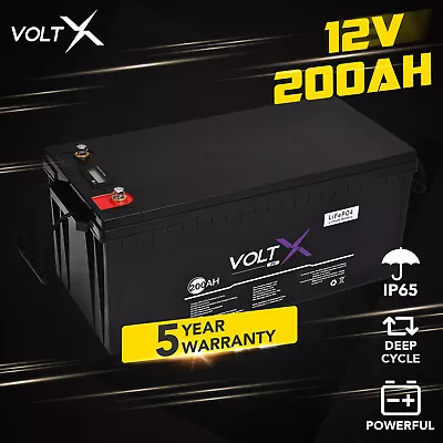 VoltX 12V 200Ah Deep Cycle LiFePO4 Lithium Battery BMS Rechargeable LCD RV • $1099