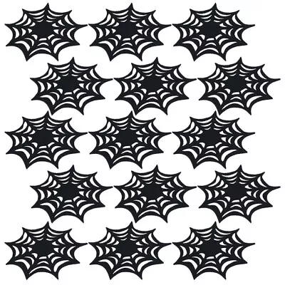  15 Pcs Spider Web Mat Halloween Car Cup Holder Felt Potholder Household • £9.59