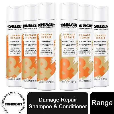 3ofEach Toni&Guy Damage Repair Shampoo 250ml & Conditioner 250ml For DamagedHair • £21.99