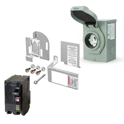 8000-13000 Watt Generator Interlock Kit W/ Inlet Box For Square D QO Panel • $88.97