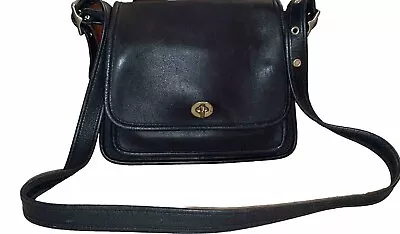 Vintage Coach Ramblers Legacy Black Leather Satchel Crossbody Shoulder Bag 9061 • $183.50