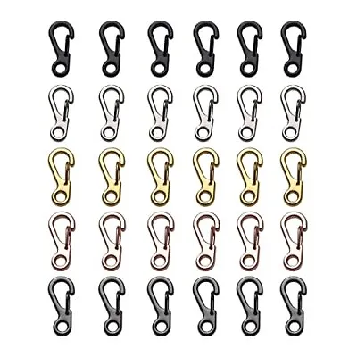 30Pcs Mini Carabiner Clip Snap Hook Buckle Clasps For Paracord Keychain Backpack • $15.36