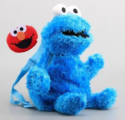 Sesame Street Cookie Monster Backpack Plush With Elmo Coin Purse • $15.99