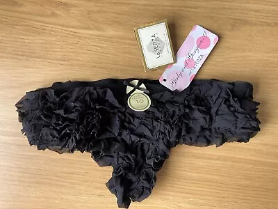 La Senza Black Frilled Panties.  New With Tags.  Cheeky Frilled. • £0.99