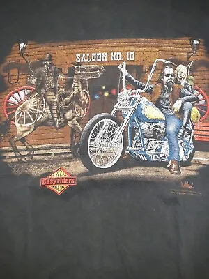 $69.99 • Buy Single Stitch Easy Riders Saloon - Cycle Magazine Hanes Beefy Shirt Vtg Mens - L