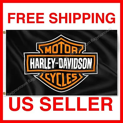 Harley Davidson Logo 3x5 Ft Flag Motorcycle Banner Polyester Garage Wall Sign • $13.77