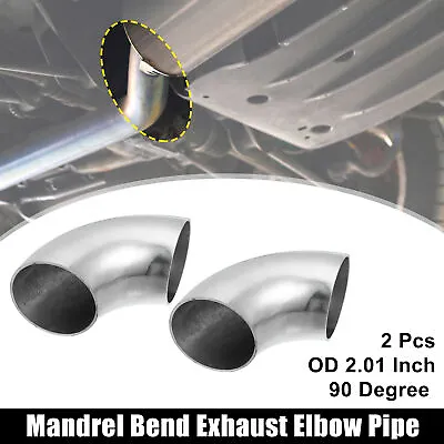 2pcs OD 2'' 90 Degree Mandrel Bend Elbow Stainless Steel Bend Exhaust Tube • $13.99