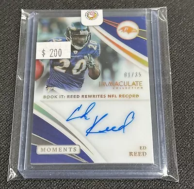 2021 Panini Immaculate Ed Reed Moments Autograph Auto 1/35 NFL Ravens • $199.95