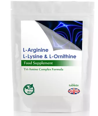 Tri-Amino L-Lysine L-Arginine L-Ornithine Complex | 100 X 1400mg Tablets | UK • £9.29