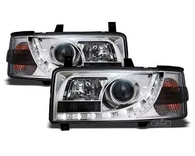 Juego De Faros Optica Marcha Diurna LED For VW T4 1990-2003 TRANSPORTER Chromed  • $417.41