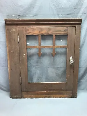 VTG Wood Cabinet Door Face Front Country Cabin Lodge Glass Window Old 1523-23B • $175