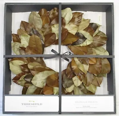 Target Threshold Magnolia Dried Wreath Fall Brown Magnolia Leaves Handcrafted A • $28.80
