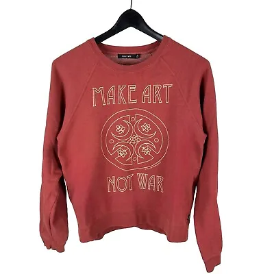 Women’s Y2K Obey N 89 Make Art Not War Positive Message Sweatshirt Size S • $19.99