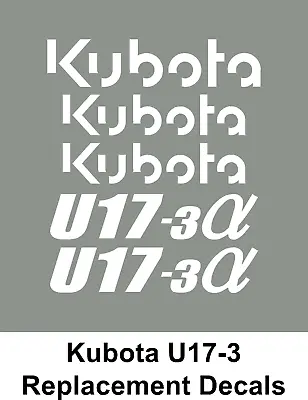 Kubota Digger U17-3 / Plant Set Of Vinyl Sticker Decals - UK Seller • £24