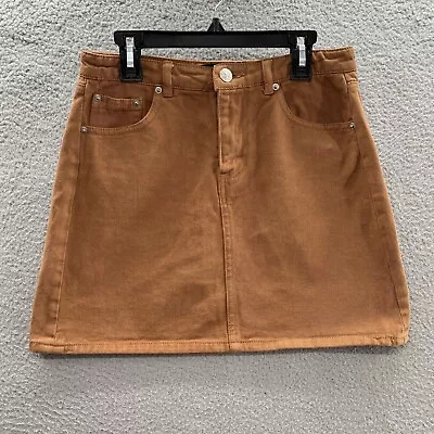 Zaful Stradivarius Women's Mini A Line Skirt Size S Brown 5 Pockets Short Denim • $22