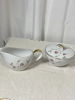 Mikasa Rosedale 6121 Creamer & Sugar Bowl With Lid Discontinued Pattern • $7.99