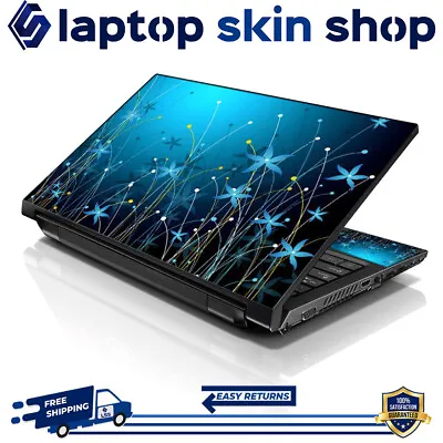 Laptop Skin Sticker Notebook Decal Cover Blue Floral For Dell Apple Asus 17 -19  • $12.95