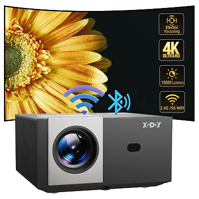 4K Projector 18000LMS 1080P 3D 5G WiFi Bluetooth Video Home Theater 240  Display • $180.49