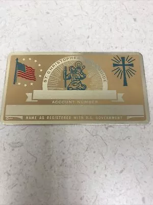 New Vintage SSN Social Security Card Metal USA Catholic St. Christopher  • $5.91