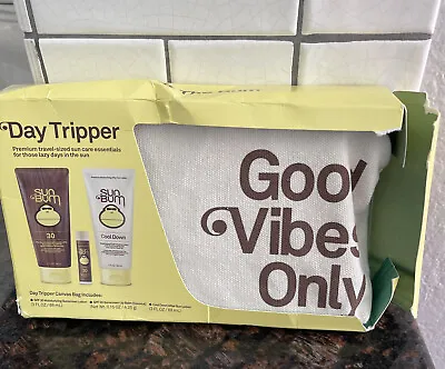 Sun Bum 4pc Day Tripper Kit Sunscreen SPF30 Lotion Lip Balm Cool Down Canvas Bag • $20