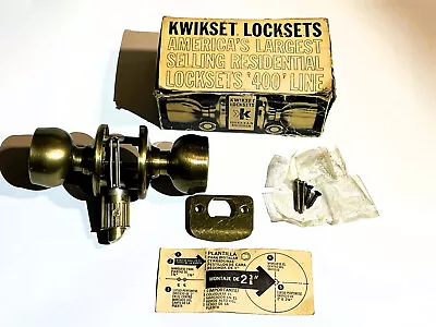 Vintage NOS KWIKSET GRECIAN Door Knob Set Passage Tulip Mid Century 400 Line • $55