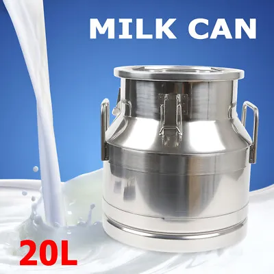 20L/5.25Gallon Stainless Steel Milk Can Milk Storage Bucket Milk Transport Pail • $82.65