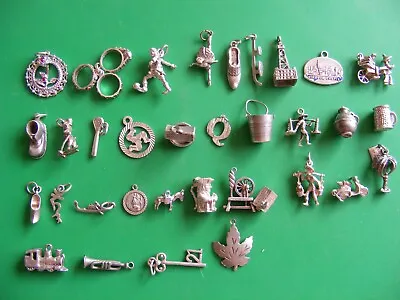 B) Vintage Sterling Silver Charms Charm Dancer Donkey Trumpet 21 Train Shoe Boot • $21.26