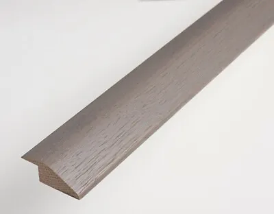 12mm Dark Grey Solid Oak Ramp For Wood Floors Trim Door Threshold Bar Reducer UK • £1.99