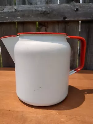 Vintage American Enamel Ware Red/White Coffee Pot • $18