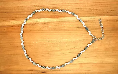 Vintage 925 Sterling Silver Marcasite Link Choker Necklace • $69